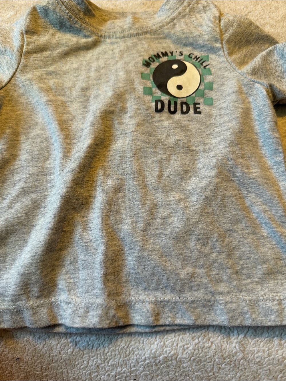 Garanimals Gray Tee with Yin-Yang 'Dude' Graphic